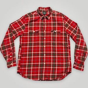 J.Crew Sporting Goods Outdoor Long Sleeve Plaid Flannel Shirt Men's Large